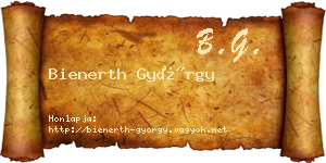 Bienerth György névjegykártya